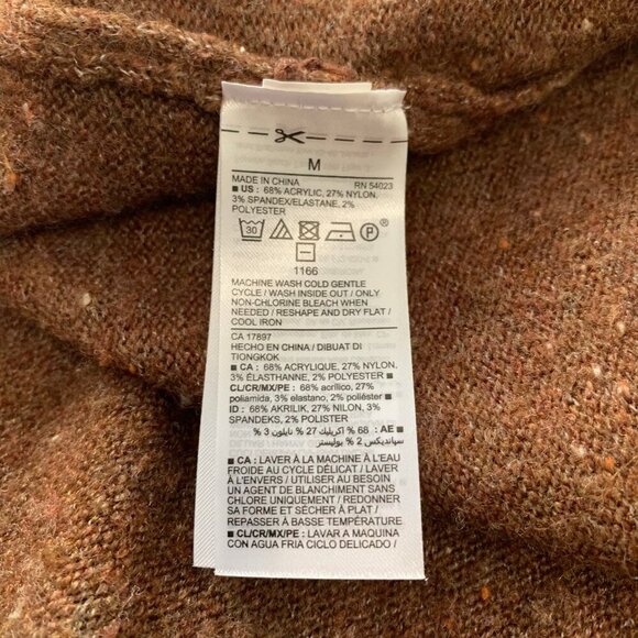 Old Navy brown long sleeve open front stretch cardigan sweater - Medium - Picture 6 of 8